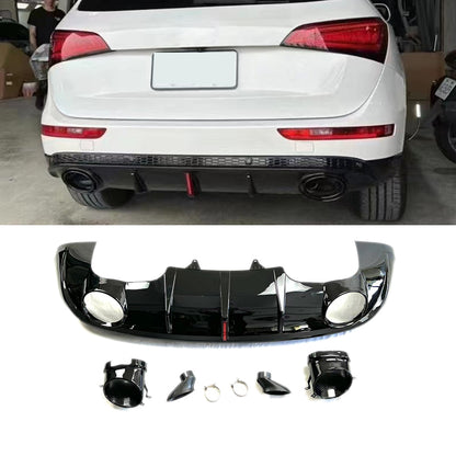 2008-2017 Audi RSQ5 Style Q5 Non-S line Rear Diffuser With Large Dual Tailpipe For Audi Q5 SQ5 8R 8R.5/B8 B8.5