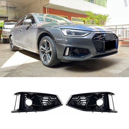 2020-2024 Audi Front Bumper Down Grille Honeycomb Style Non S line Fog Light Grilles For Audi A4 S4 B9.5