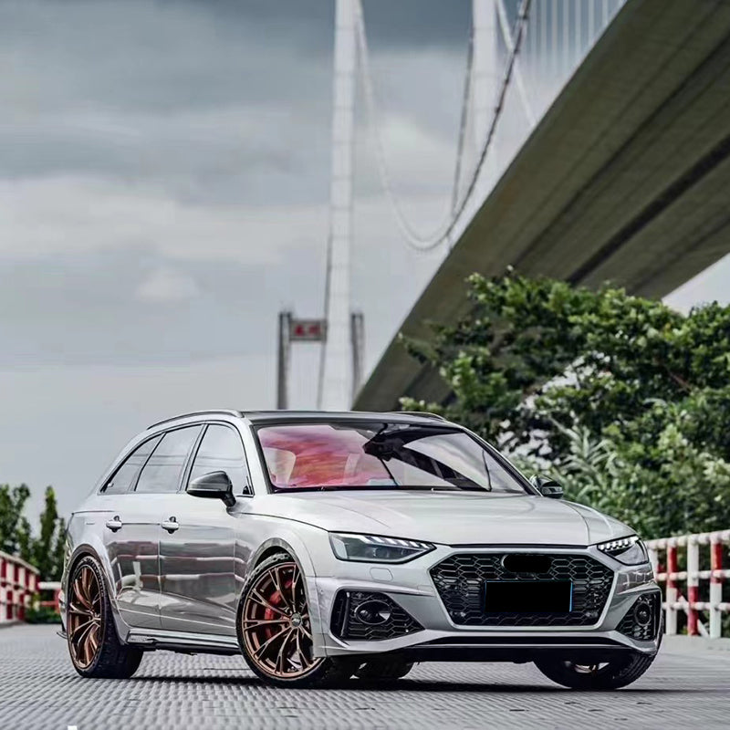 2020-2024 Audi RS4 Front Bumper For A4 Allroad B9.5 Body Kits With ACC Fog Light Grill Bumper Down Grille Honeycomb Grille Front Lip Splitter | RS4 Front Bumper