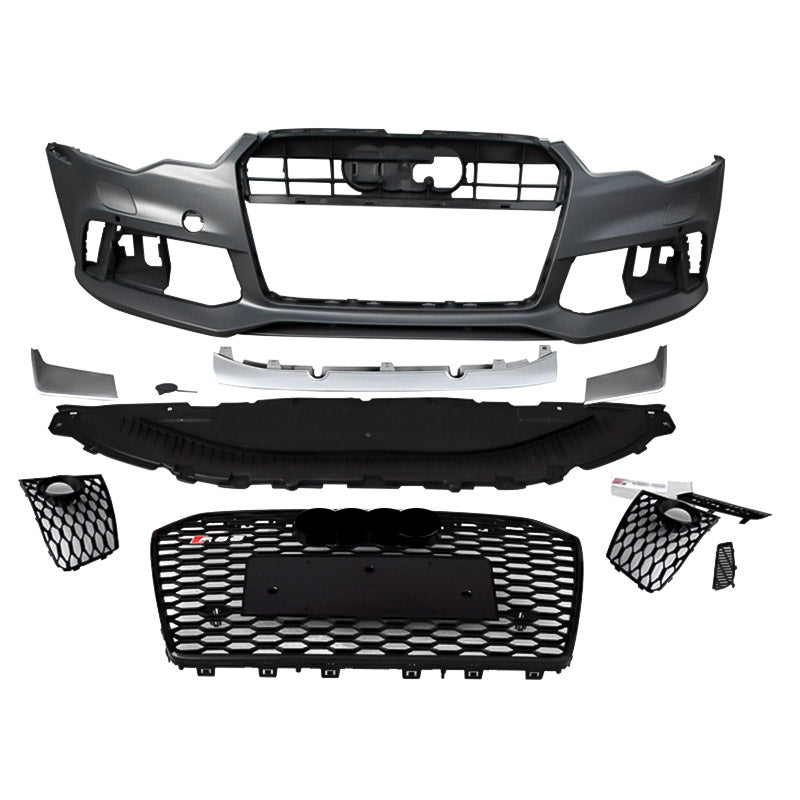 2012-2015 Audi RS6 Front Bumper For A6/S6 C7 Body Kits C7 To C7.5 Bumper With Honeycomb Grille Front Lip Splitter | RS6 Bumper