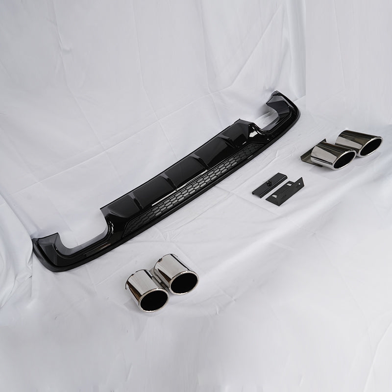 2017-2019 Audi S3 Style A3 Non S-line rear diffuser and tailpipe For Audi A3 S3 8V.5
