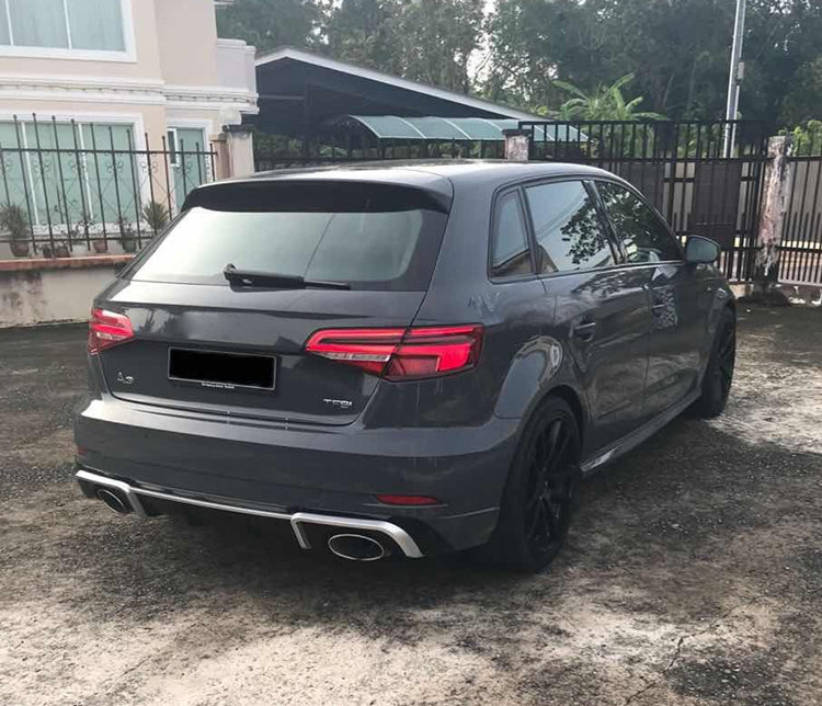 2017-2019 Audi RS3 Style A3 S line rear diffuser and large dual tailpipe For Audi A3 S3 8V.5
