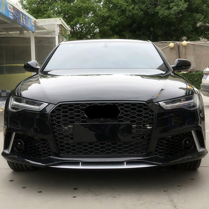 2016-2018 Audi RS6 Front Bumper For A6/S6 C7.5 Body Kits With Honeycomb Grille Front Lip Splitter | RS6 Bumper