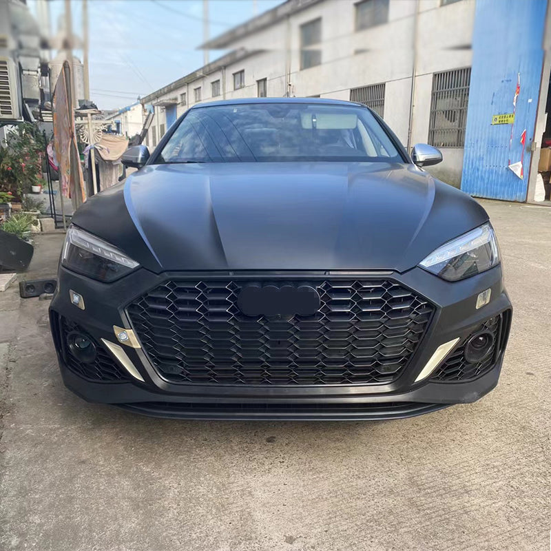 2020-2025 Audi RS5 Front Bumper For A5/S5 B9.5 Body Kits With ACC Fog Light Grille Honeycomb Grille Front Lip Splitter | RS5 Bumper