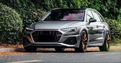 2020-2024 Audi RS4 Front Bumper For A4 Allroad B9.5 Body Kits With ACC Fog Light Grill Bumper Down Grille Honeycomb Grille Front Lip Splitter | RS4 Front Bumper