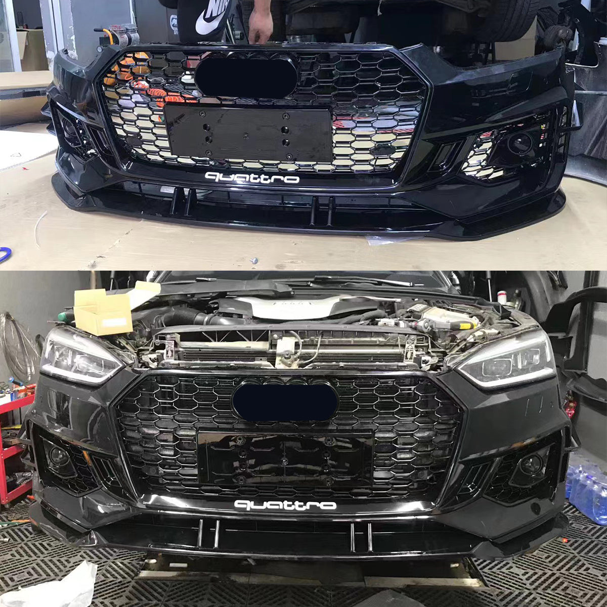 2017-2019 Audi RS5 Front Bumper For A5/S5 B9 Body Kits With ACC Fog Light Grille Honeycomb Grille Front Lip Splitter | RS5 Bumper