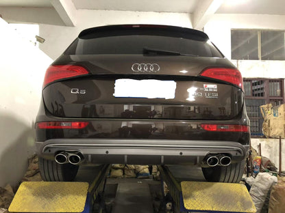 2008-2017 Audi RSQ5 Style Q5 Non-S line Rear Diffuser With Large Dual Tailpipe For Audi Q5 SQ5 8R 8R.5/B8 B8.5