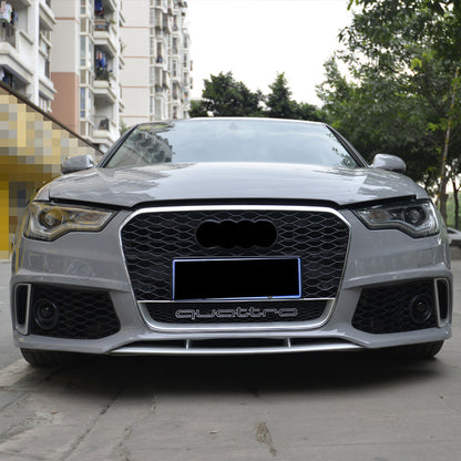 2012-2015 Audi RS6 Front Bumper For A6/S6 C7 Body Kits C7 To C7.5 Bumper With Honeycomb Grille Front Lip Splitter | RS6 Bumper