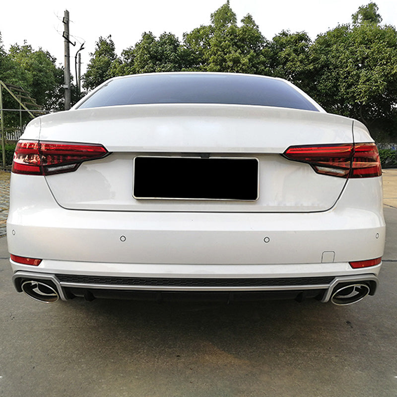2017-2019 Audi RS4 Style A4 Diffuser With Large Dual Tailpipe For Audi A4 S4 B9