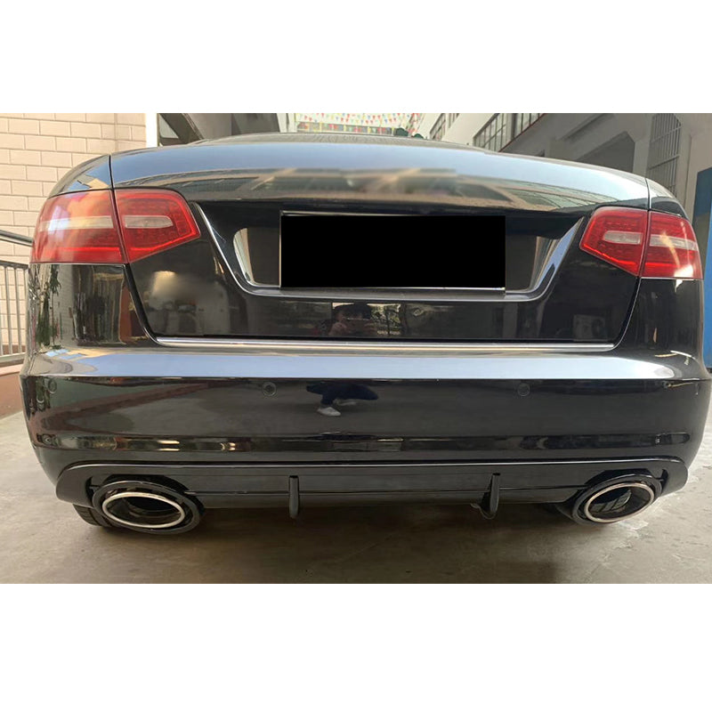 2009-2011 Audi RS6 Style A6 Non S Line Rear Diffuser With Tailpipe For Audi A6 S6 C6