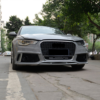 2012-2015 Audi RS6 Front Bumper For A6/S6 C7 Body Kits C7 To C7.5 Bumper With Honeycomb Grille Front Lip Splitter | RS6 Bumper