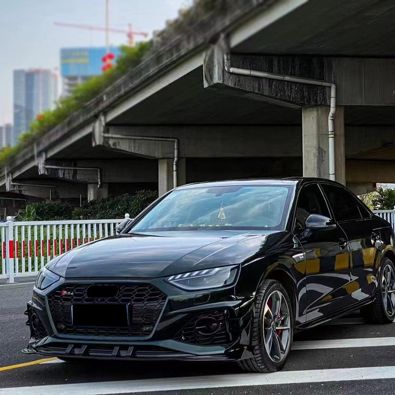 2020-2024 Audi RS4 Front Bumper For A4/S4 B9.5 Body Kits With ACC Fog Light Grill Bumper Down Grille Honeycomb Grille Front Lip Splitter | RS4 Front Bumper