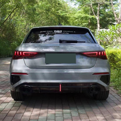 2020-2024 Audi RS3 Style A3 S line rear diffuser and large dual tailpipe For Audi A3 S3 8Y