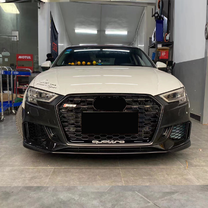 2017-2019 Audi RS3 Front Bumper For A3/S3 8V.5 Body Kits With ACC Honeycomb Grille Front Lip Splitter | RS3 Bumper