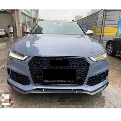 2016-2018 Audi RS6 Front Bumper For A6/S6 C7.5 Body Kits With Honeycomb Grille Front Lip Splitter | RS6 Bumper