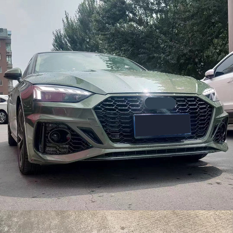 2020-2025 Audi RS5 Front Bumper For A5/S5 B9.5 Body Kits With ACC Fog Light Grille Honeycomb Grille Front Lip Splitter | RS5 Bumper