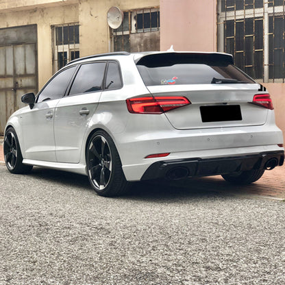 2017-2019 Audi RS3 Style A3 S line rear diffuser and large dual tailpipe For Audi A3 S3 8V.5