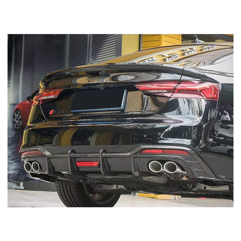 2020-2024 Audi S5 Style A5 Carbon Fiber Diffuser With Tailpipe For Audi A5 S5 B9.5