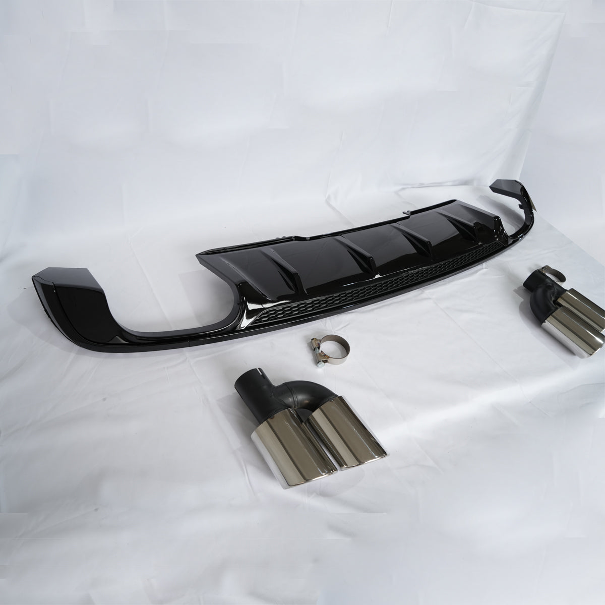 2017-2019 Audi S4 S5 Style A4 Diffuser With Tailpipe For Audi A4 S4 B9
