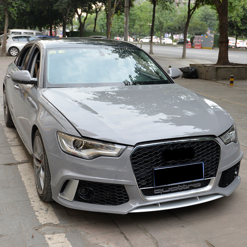 2012-2015 Audi RS6 Front Bumper For A6/S6 C7 Body Kits C7 To C7.5 Bumper With Honeycomb Grille Front Lip Splitter | RS6 Bumper