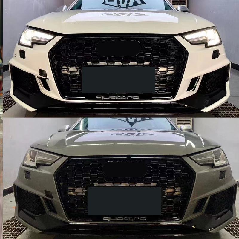 2017-2019 Audi RS4 Front Bumper For A4/S4 B9 Body Kits With ACC Fog Light Grille Honeycomb Grille Front Lip Splitter | RS4 Front Bumper