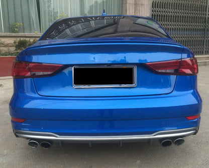 2017-2019 Audi S3 Style A3 Non S-line rear diffuser and tailpipe For Audi A3 S3 8V.5