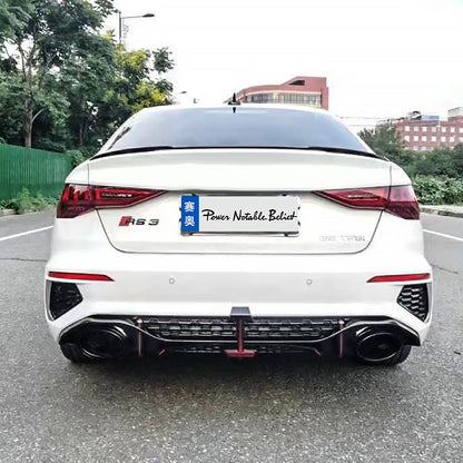 2020-2024 Audi RS3 Style A3 S line rear diffuser and large dual tailpipe For Audi A3 S3 8Y
