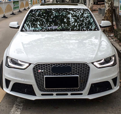 2013-2016 Audi RS4 Front Bumper For A4/S4 B8.5 Body Kits WithFog Light Grille Honeycomb Grille | RS4 Front Bumper