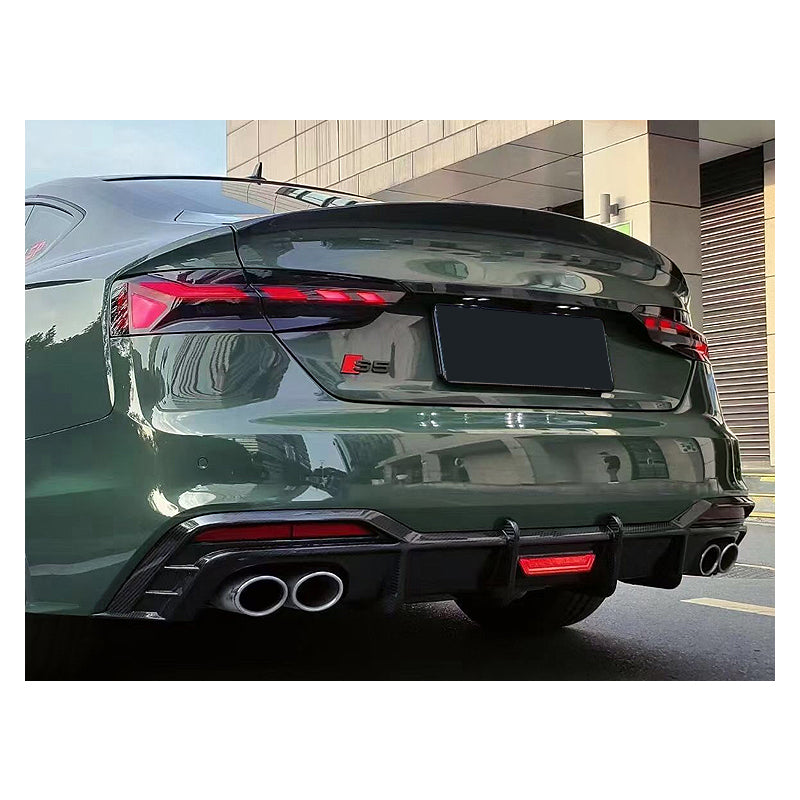 2020-2024 Audi S5 Style A5 Carbon Fiber Diffuser With Tailpipe For Audi A5 S5 B9.5