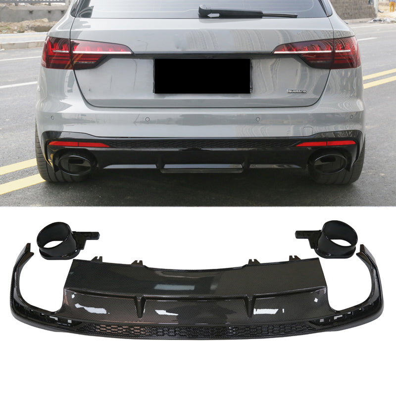 2020-2024 Audi RS4 Style A4 Diffuser With Large Dual Tailpipe For Audi A4 S4 B9.5