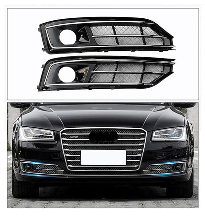 2015-2018 Audi Front Bumper Down Grille Honeycomb Style Non S line Fog Light Grilles For Audi A8 S8 D4 PA