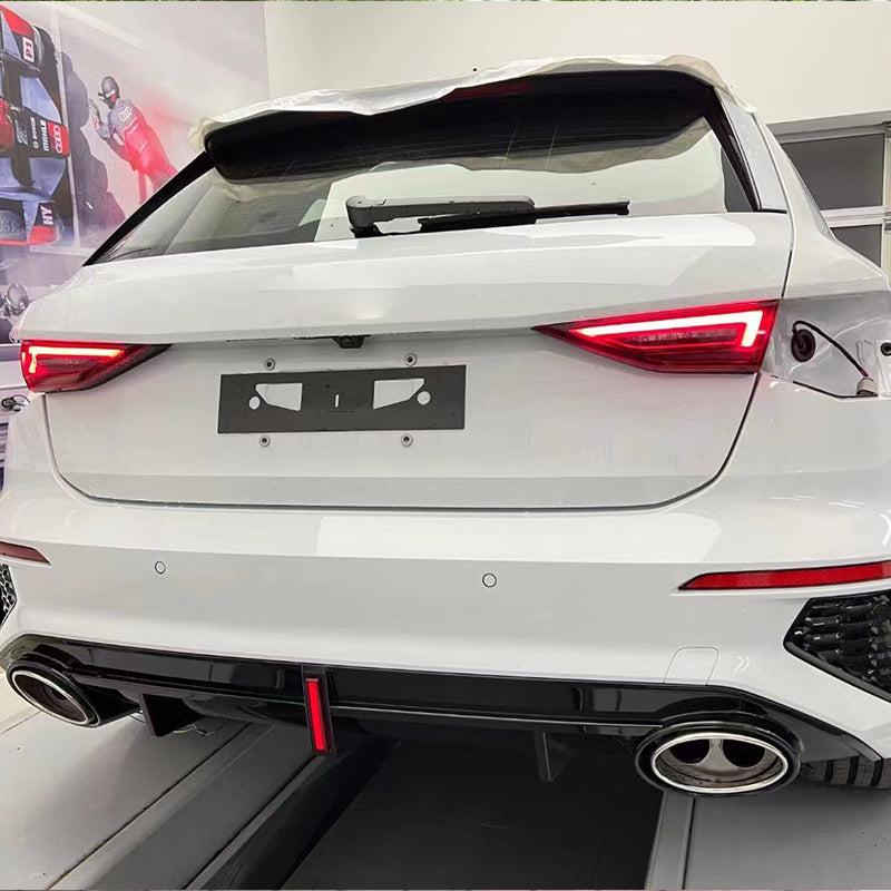 2020-2024 Audi RS3 Style A3 S line rear diffuser and large dual tailpipe For Audi A3 S3 8Y