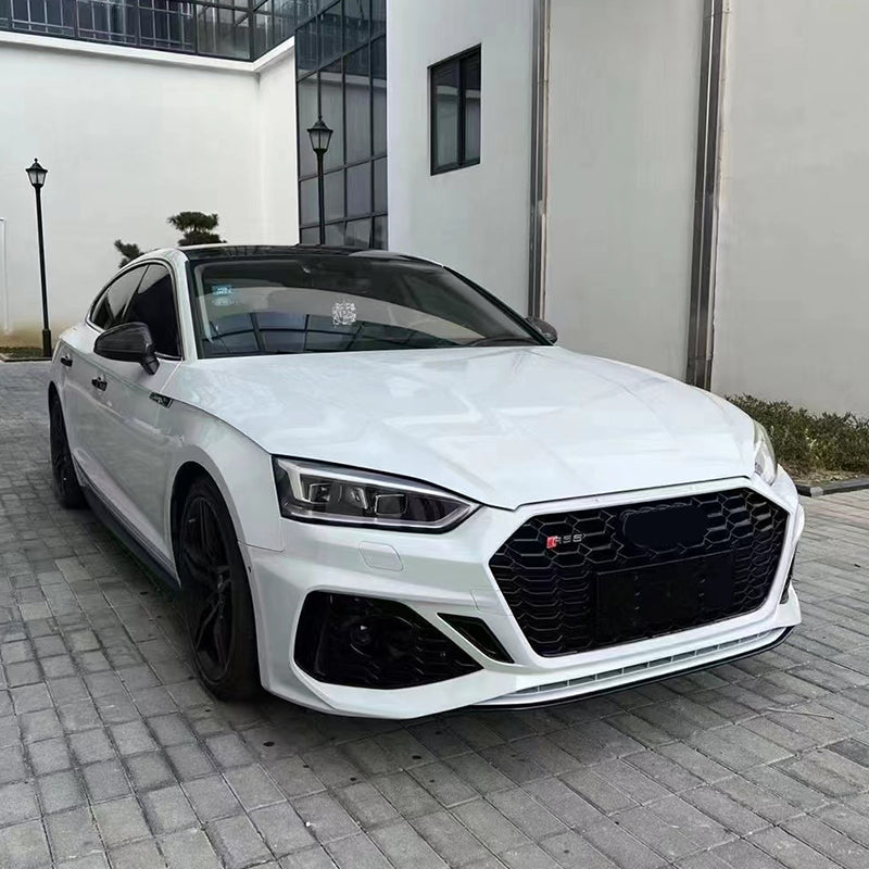 2017-2019 Audi RS5 Front Bumper For A5/S5 B9 Upgrade To B9.5 Style Body Kits With ACC Fog Light Grille Honeycomb Grille Front Lip Splitter | RS5 Bumper