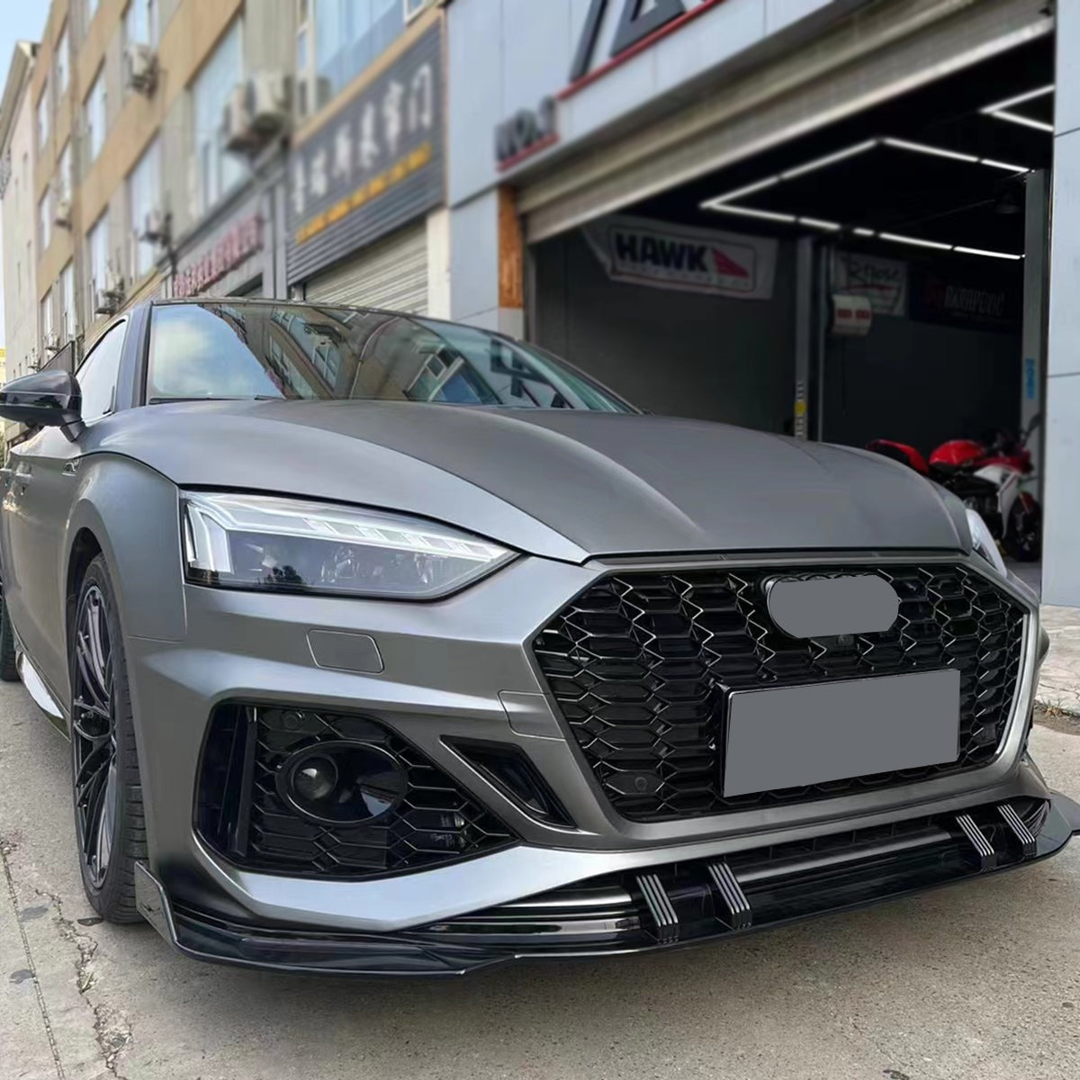 2020-2025 Audi RS5 Front Bumper For A5/S5 B9.5 Body Kits With ACC Fog Light Grille Honeycomb Grille Front Lip Splitter | RS5 Bumper