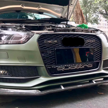 2013-2016 Audi RS4 Honeycomb Grille With Quattro In Lower Mesh For Audi A4 S4 B8.5