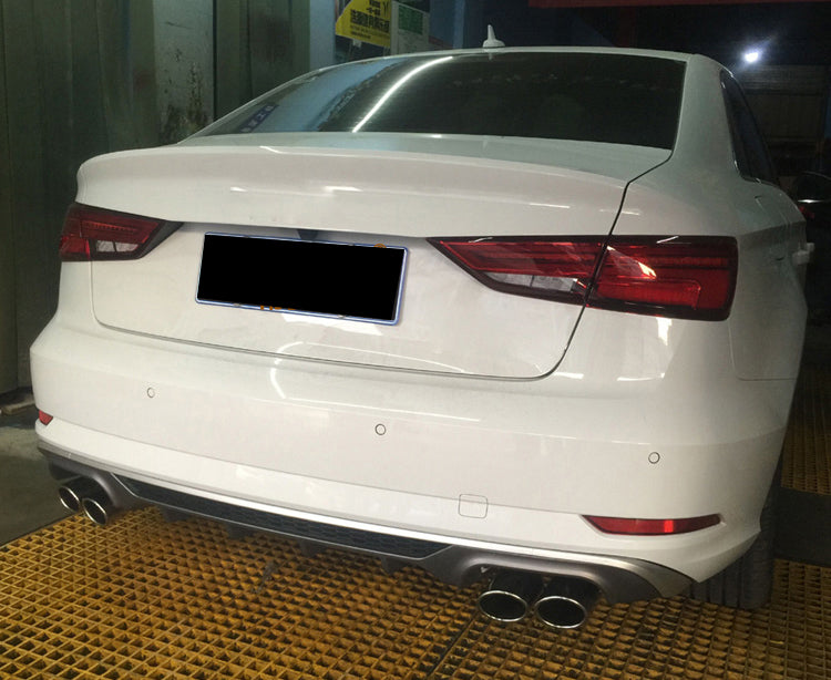 2017-2019 Audi S3 Style A3 Non S-line rear diffuser and tailpipe For Audi A3 S3 8V.5