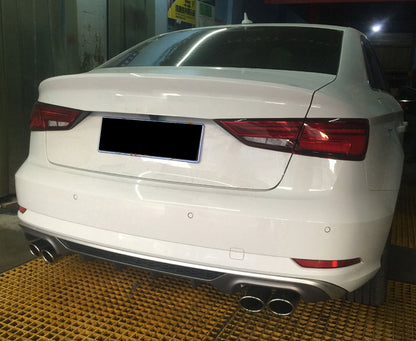 2017-2019 Audi S3 Style A3 Non S-line rear diffuser and tailpipe For Audi A3 S3 8V.5