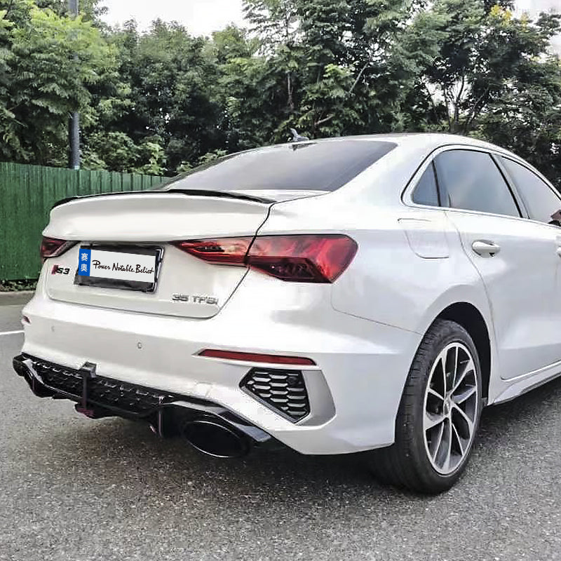 2020-2024 Audi RS3 Style A3 S line rear diffuser and large dual tailpipe For Audi A3 S3 8Y
