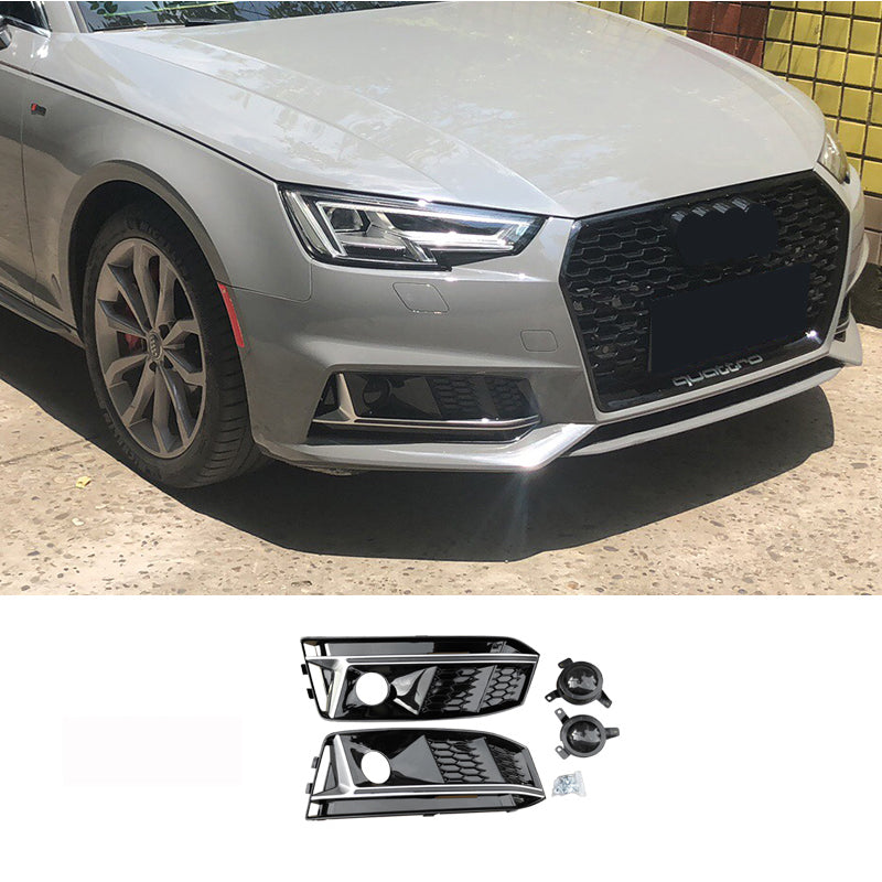 2017-2019 Audi Front Bumper Down Grille Honeycomb Style S line Fog Light Grilles For Audi A4 S4 B9