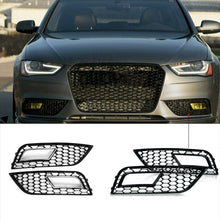 2013-2016 Audi Front Bumper Down Grille Honeycomb Style Non S line Fog Light Grilles For Audi A4 S4 B8.5