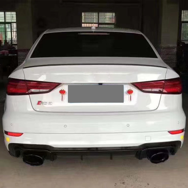 2017-2019 Audi RS3 Style A3 Non S-line rear diffuser and large dual tailpipe For Audi A3 S3 8V.5