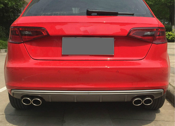 2013-2016 Audi S3 Style Non S-line rear diffuser and tailpipe For Audi A3 S3 8V