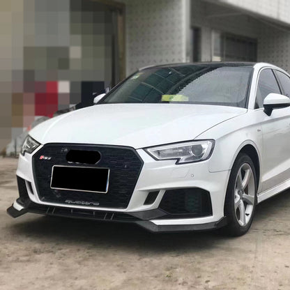 2017-2019 Audi RS3 Front Bumper For A3/S3 8V.5 Body Kits With ACC Honeycomb Grille Front Lip Splitter | RS3 Bumper