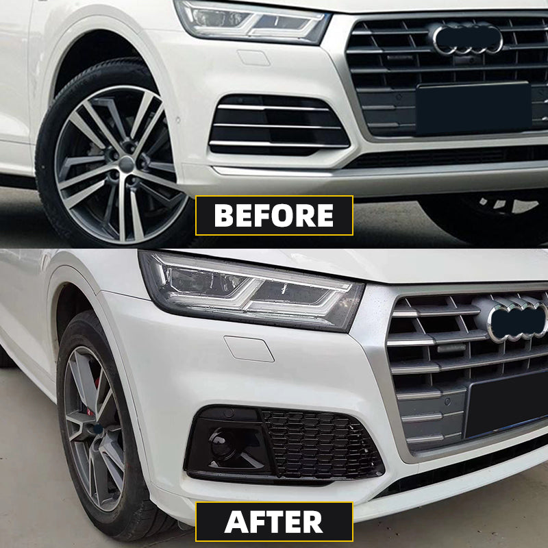 2019-2021 Audi Front Bumper Down Grille Honeycomb Style Non S Line Fog Light Grilles For Audi Q5 SQ5 B9