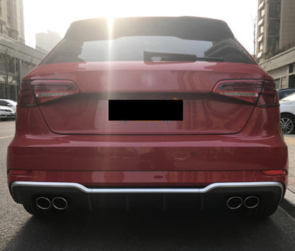 2017-2019 Audi S3 Style A3 Non S-line rear diffuser and tailpipe For Audi A3 S3 8V.5