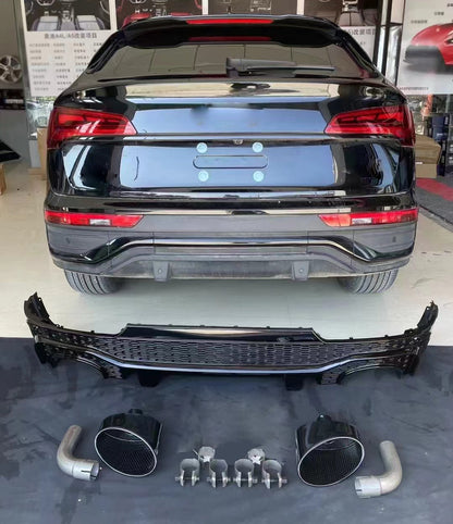 2019-2025 Audi Q5 SQ5 To RSQ8 Style Rear Diffuser With Tailpipe For Audi Q5 SQ5 B9 B9.5