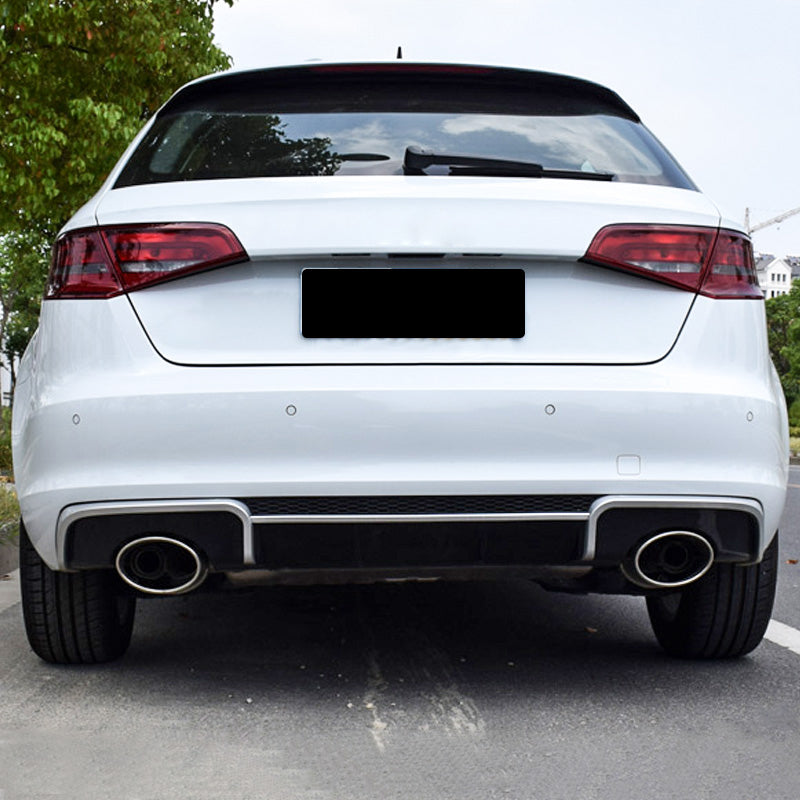 2013-2016 Audi RS3 Style Non S-line rear diffuser and large dual tailpipe For Audi A3 S3 8V