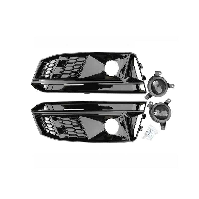 2017-2019 Audi Front Bumper Down Grille Honeycomb Style S line Fog Light Grilles For Audi A4 S4 B9