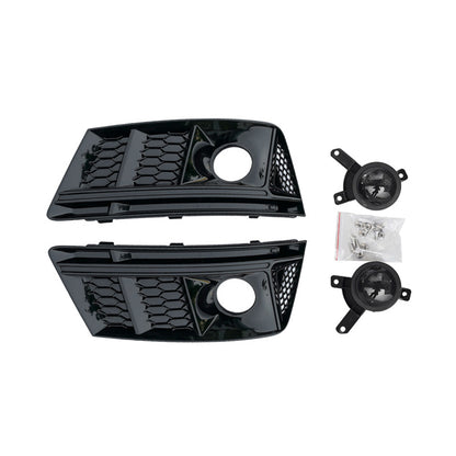 2017-2019 Audi Front Bumper Down Grille Honeycomb Style Non S line Fog Light Grilles For Audi A4 S4 B9