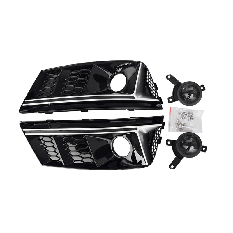 2017-2019 Audi Front Bumper Down Grille Honeycomb Style Non S line Fog Light Grilles For Audi A4 S4 B9